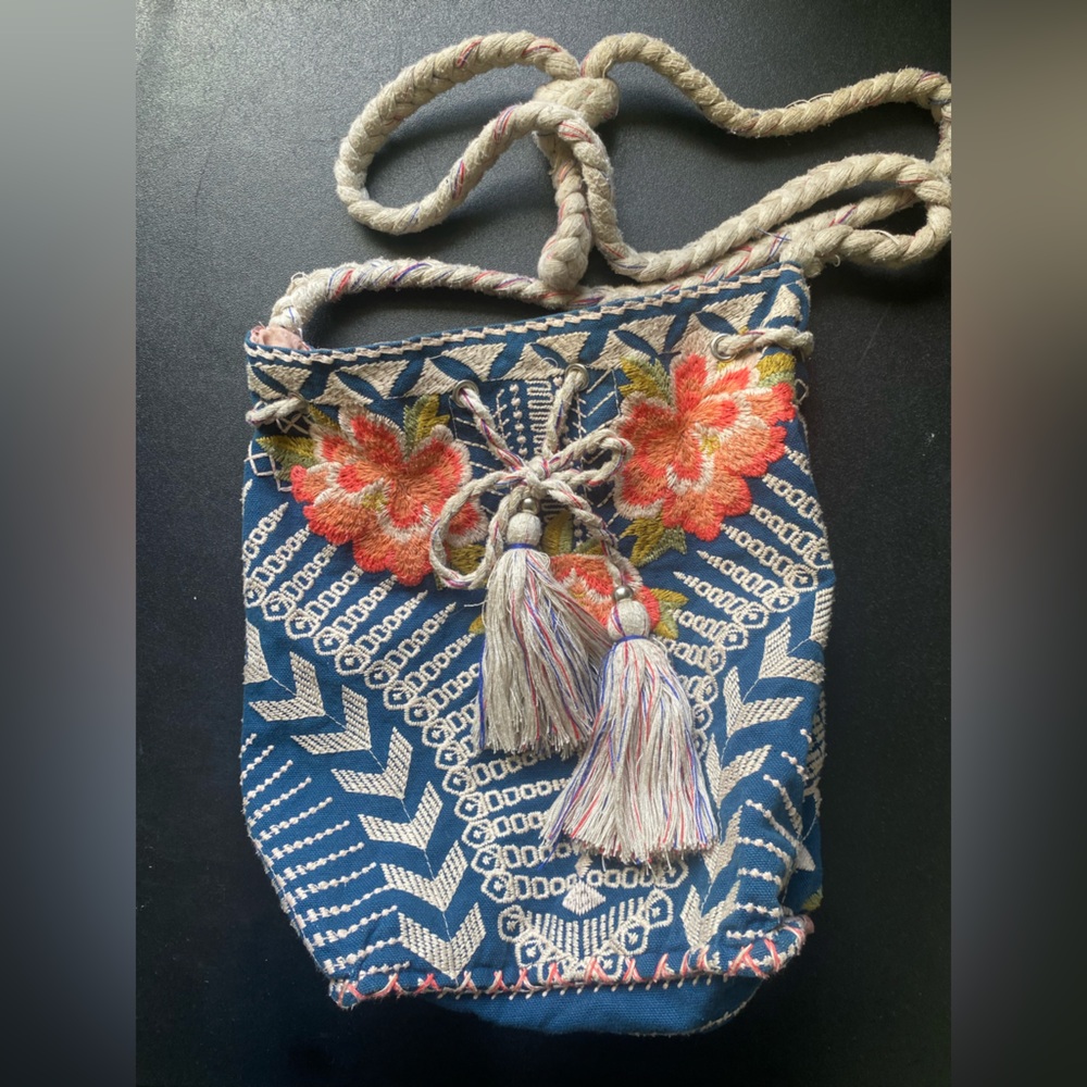 Johnny Was Embroidered Drawstring Crossbody